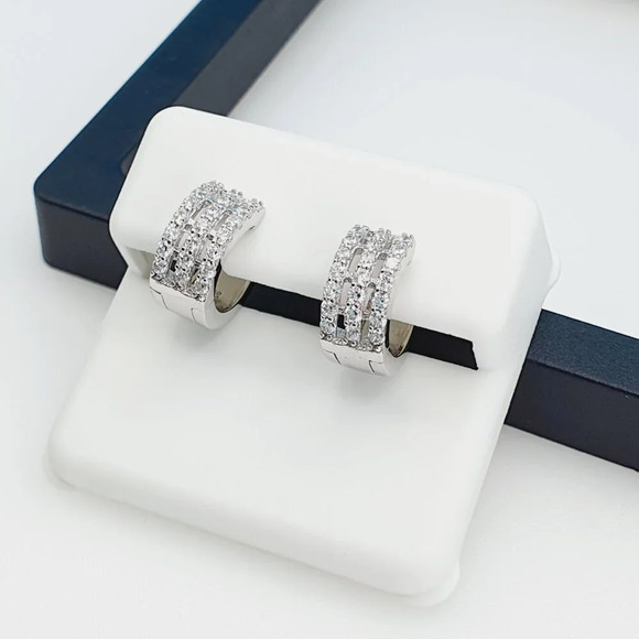 "925 Sterling Silver Cubic Zirconia Earrings, UU1P6A6162 - Picture 6 of 10